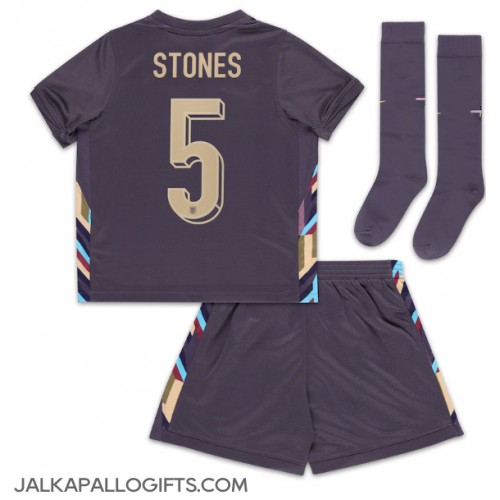 Englanti John Stones #5 Vieras Peliasu Lasten EM-Kisat 2024 Lyhythihainen (+ Lyhyet housut)